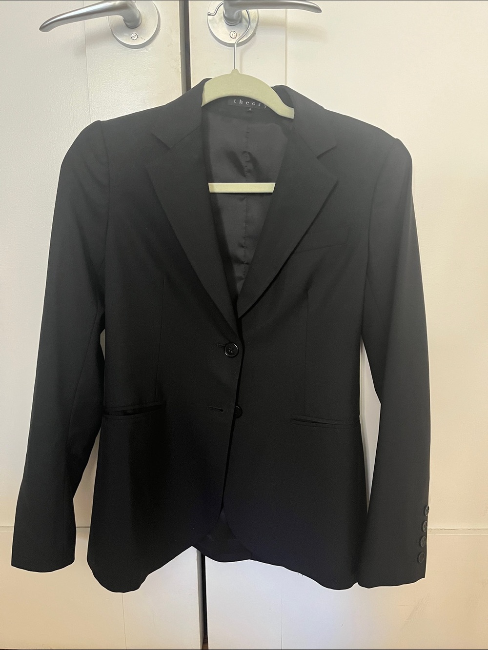 Theory Black Women's Two-Button Blazer